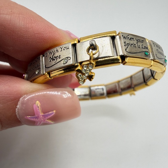 6.5" Bradford Exchange "Charming Touches" two toned metal "Daughter" bracelet! - Picture 7 of 13